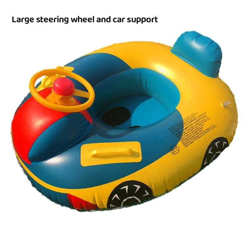 Kids Steering Wheel Float, Safety Pool Floaties, Swimming Ring with Canopy - available at Sparq Mart