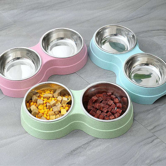 cat drinking dish, puppy feeding supplies, stainless pet bowls - available at Sparq Mart