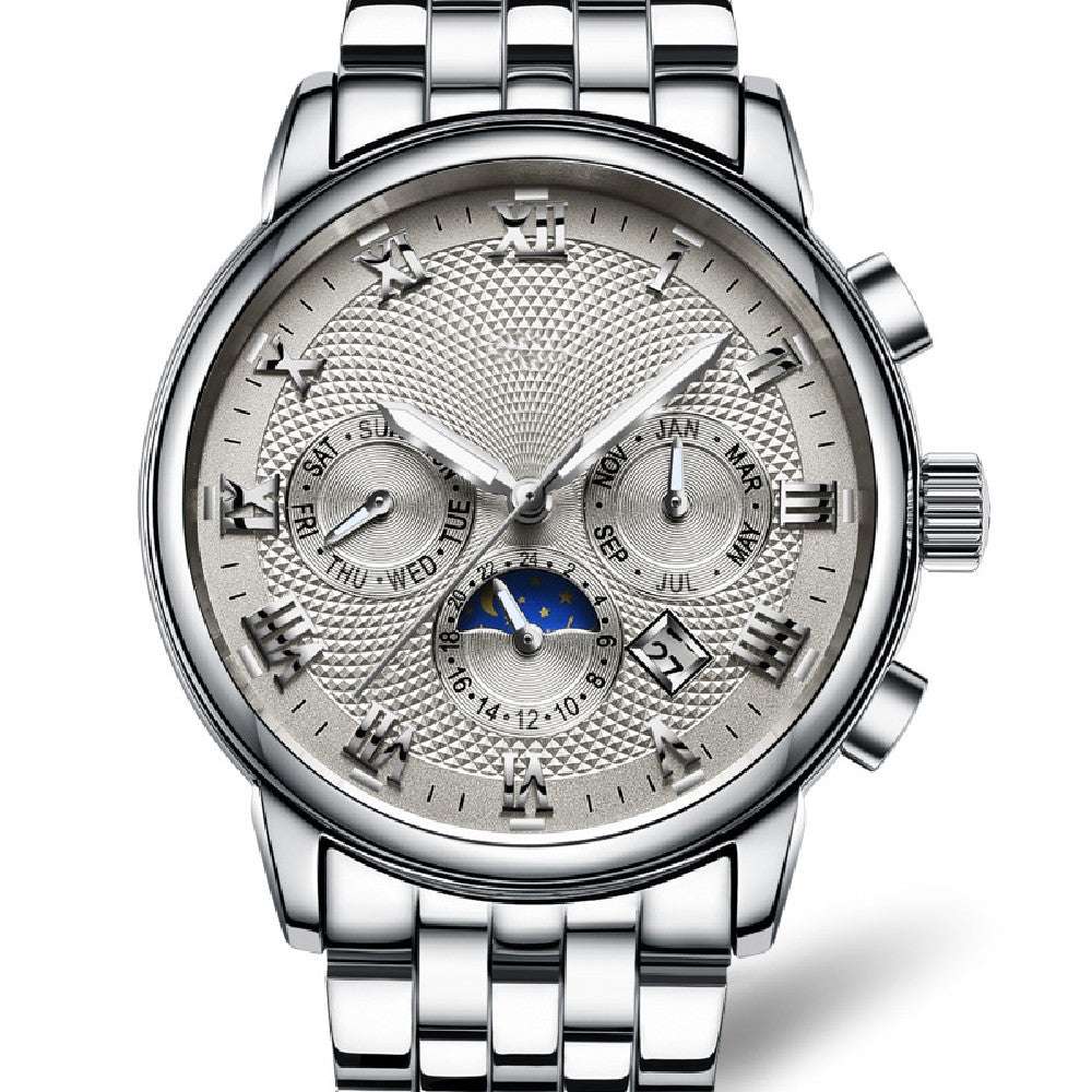 Automatic Fashion Steel, Genuine Steel Band, Natural Grey face - available at Sparq Mart