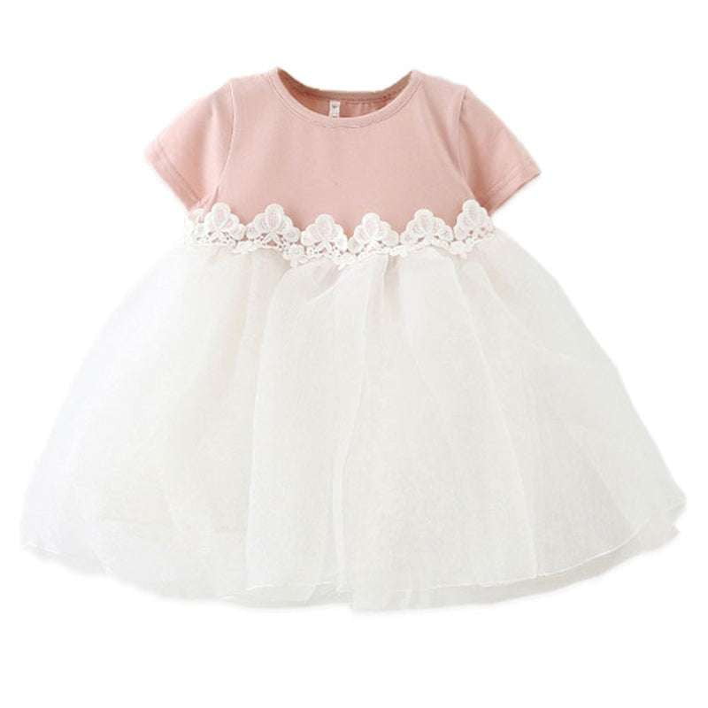 Baby Pink Dress, Cotton Princess Dress, Girls Mesh Skirt - available at Sparq Mart