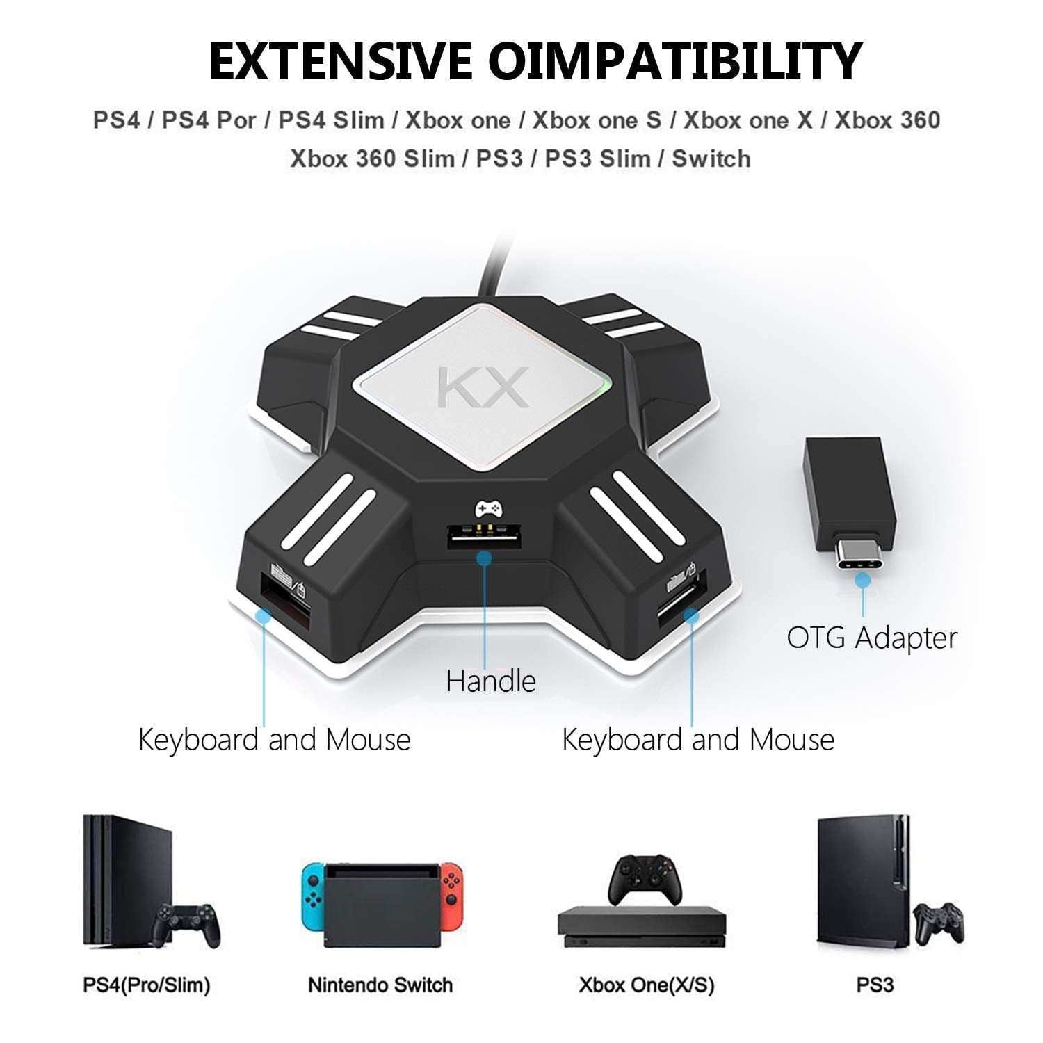 Gamepad Conversion Box, Keyboard Mouse Interface, PS5 Keyboard Adapter - available at Sparq Mart