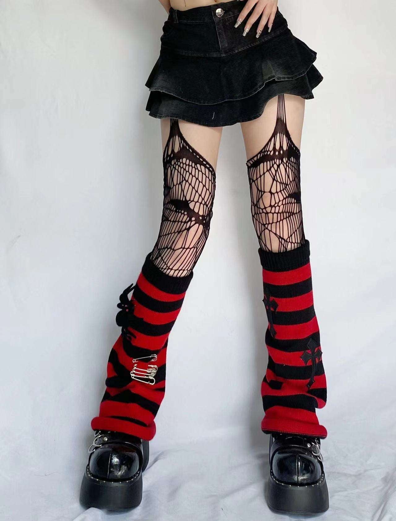 Punk JK Socks, Stacked Socks Fashion, Striped Academy Socks - available at Sparq Mart