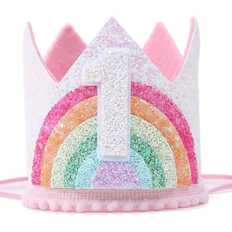 Birthday Crown Accessory, Kids Party Crown, Rainbow Princess Tiara - available at Sparq Mart