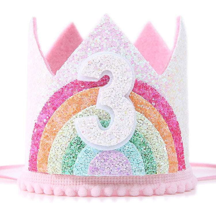 Birthday Crown Accessory, Kids Party Crown, Rainbow Princess Tiara - available at Sparq Mart