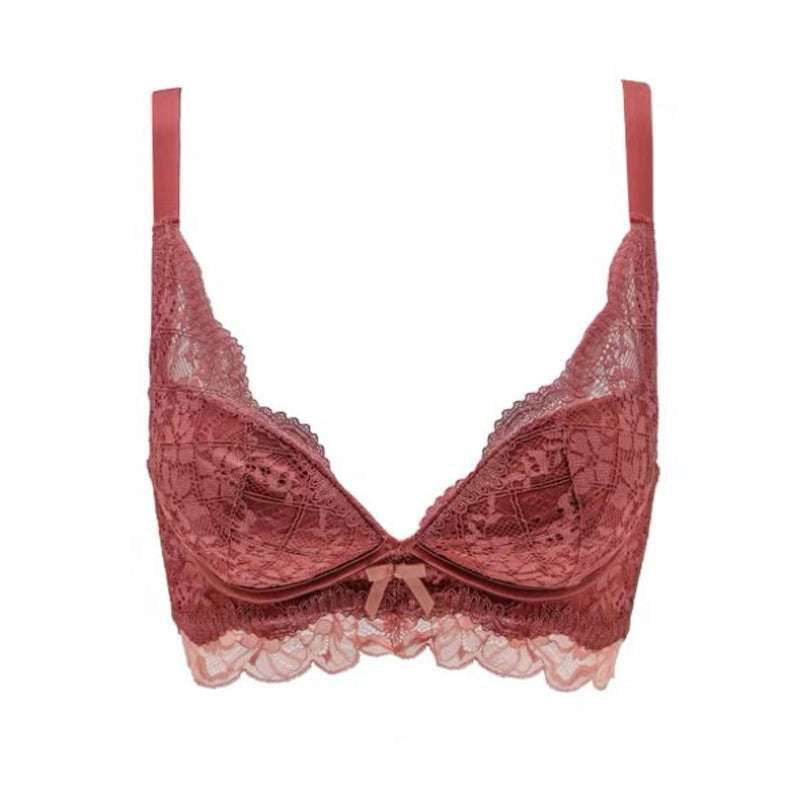 Festive Bra Panties, Natal Lingerie Set, Red Lace Bra - available at Sparq Mart