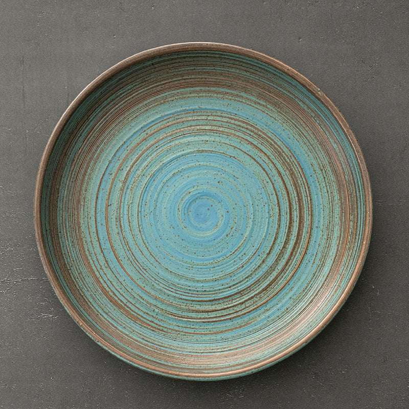 Durable Plate, Retro Stoneware Plate, Stylish Tableware - available at Sparq Mart