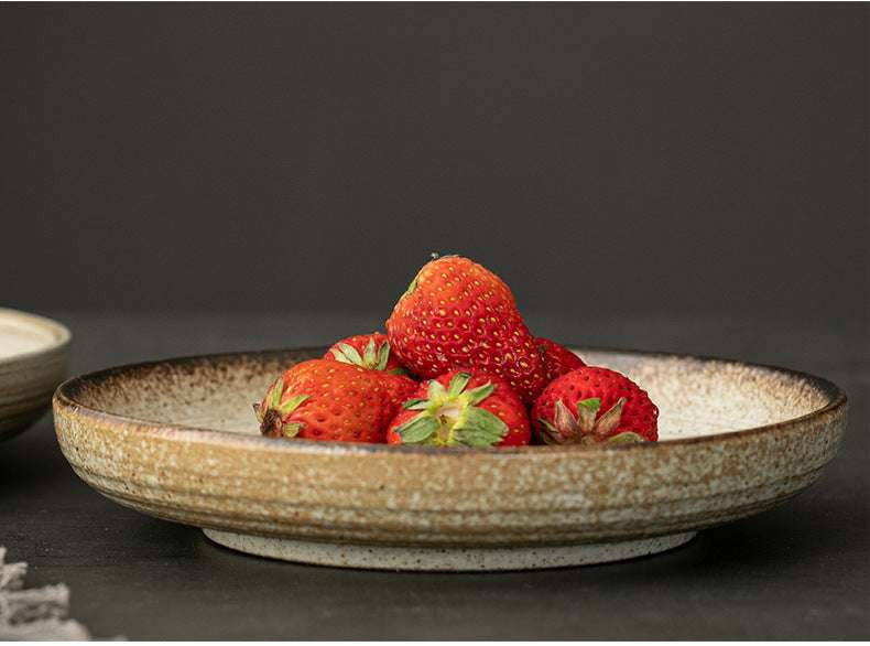 Durable Plate, Retro Stoneware Plate, Stylish Tableware - available at Sparq Mart