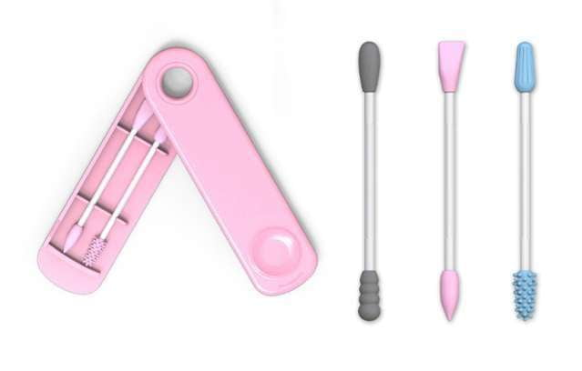 Eco-Friendly Cleaning, Reusable Cotton Swabs, Silicone Swab Set - available at Sparq Mart