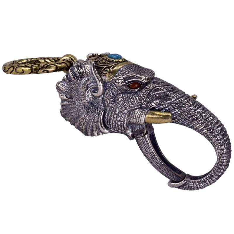 Antique Elephant Keychain, S925 Keychain Men's, Unique Silver Keychain - available at Sparq Mart