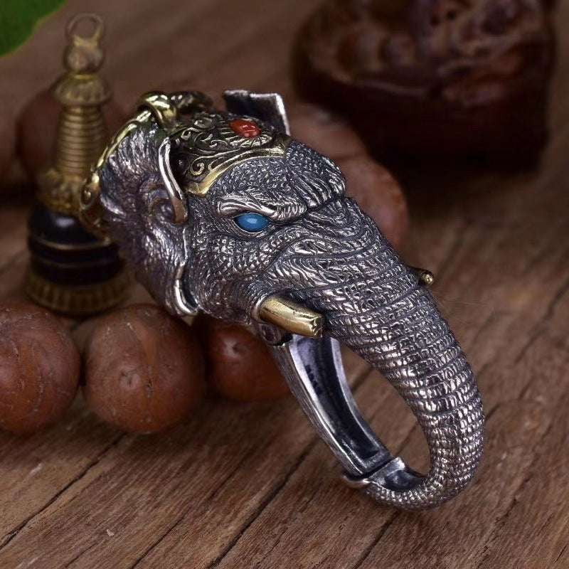 Antique Elephant Keychain, S925 Keychain Men's, Unique Silver Keychain - available at Sparq Mart