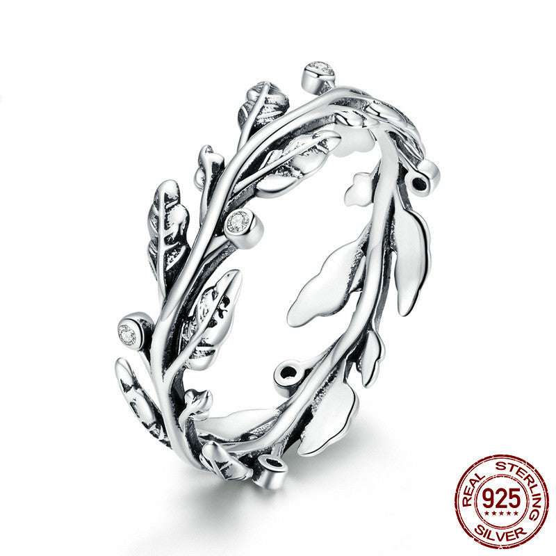 Classical branch ring, Silver surround ring, Sterling silver branch ring - available at Sparq Mart