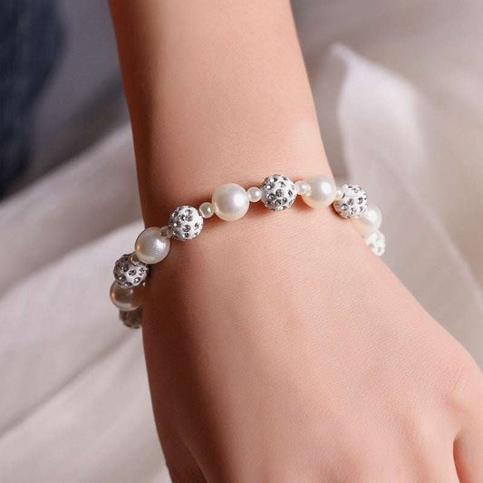 Elegant Bead Bracelet, Luxury Ball Bracelet, Pearl Diamond Bracelet - available at Sparq Mart