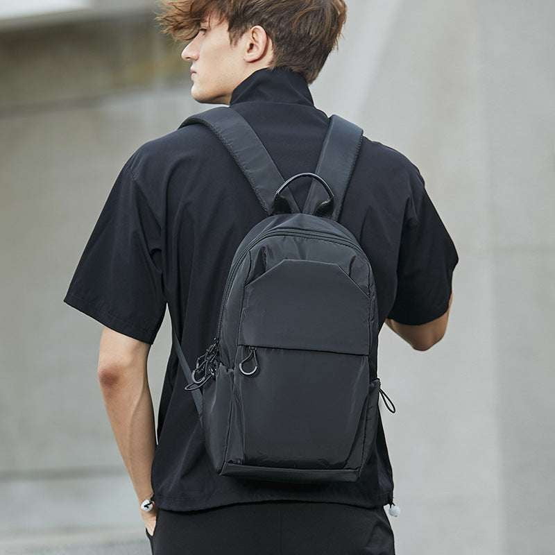 Lightweight Student Backpack, Men's Black Backpack, Trendy Mini Backpack - available at Sparq Mart