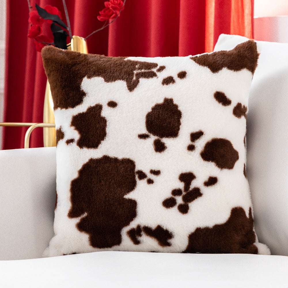 Cozy Plush Pillowcase, Decorative Cow Cushion, Luxury Throw Accessories - available at Sparq Mart