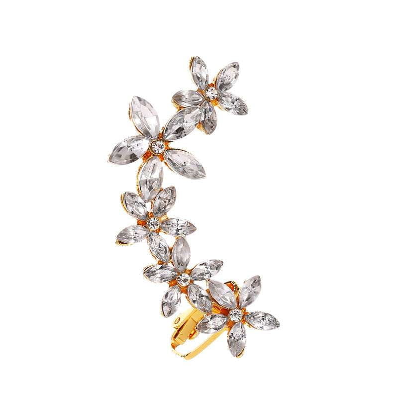 crystalline butterfly clip, elegant ear jewelry, unique clip earrings - available at Sparq Mart