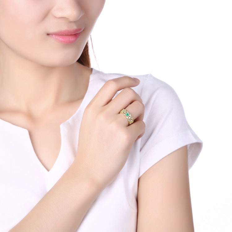 Raisin Emerald Ring, Silver Jewelry, Sparq Mart - available at Sparq Mart