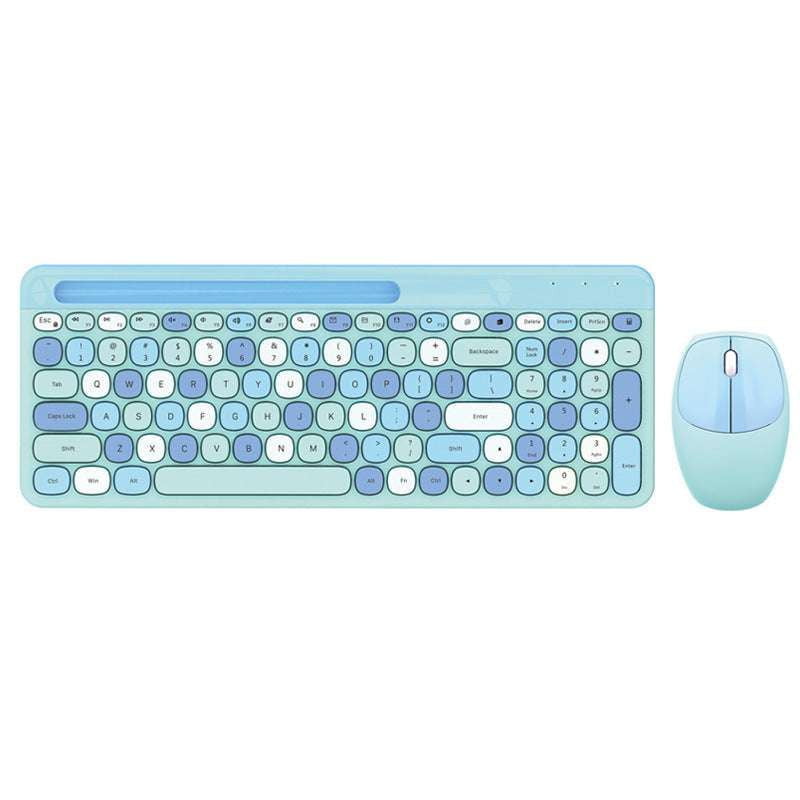 Colorful wireless keyboard, Office wireless mouse, Wireless USB set - available at Sparq Mart