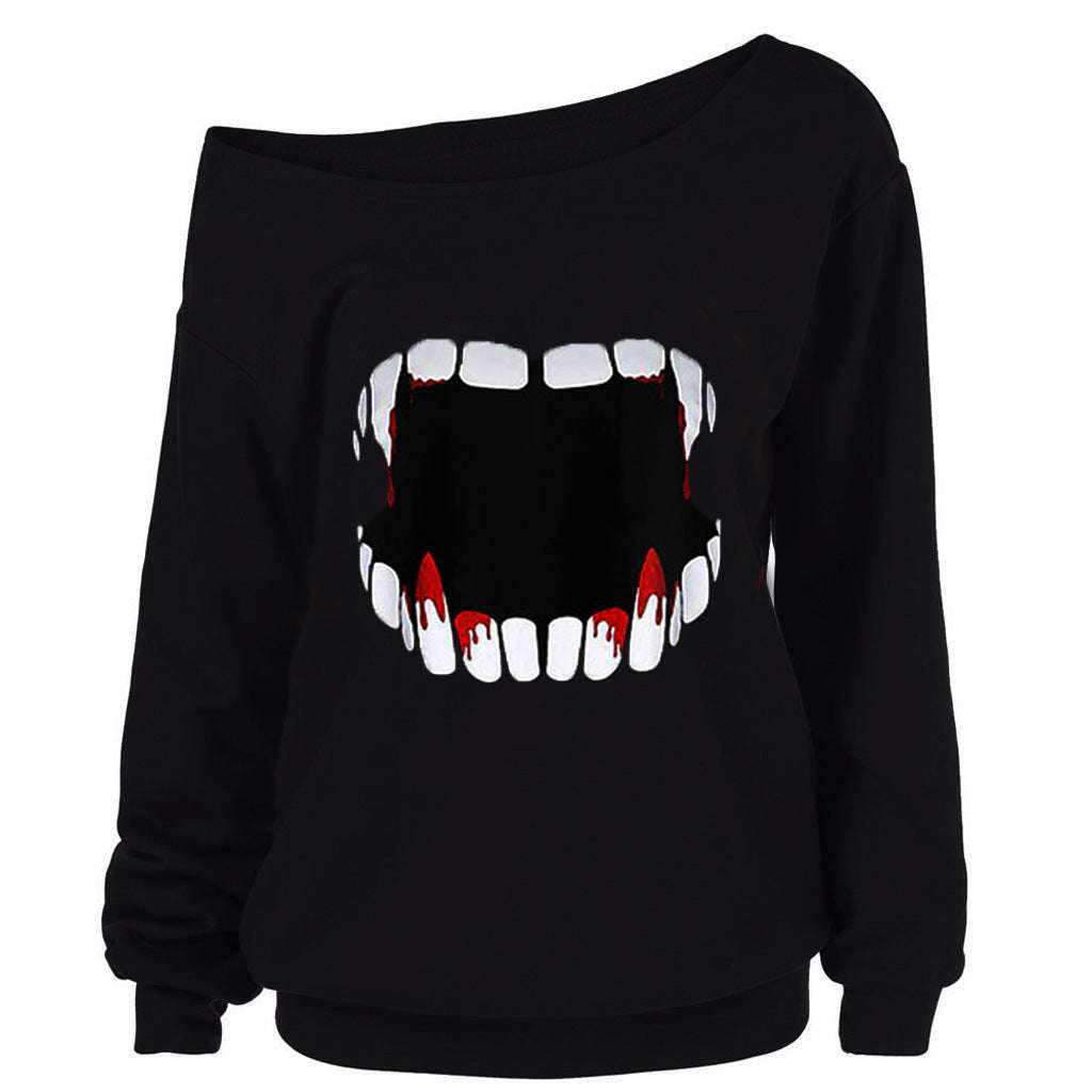 Halloween Long Sleeve, Slanted Shoulder Top, Wholesale Halloween Top - available at Sparq Mart