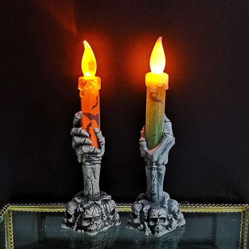 Halloween Ghost Decor, Haunted House Accessory, Skeleton Candle Light - available at Sparq Mart