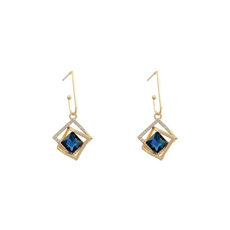 Crystal Earrings, Sparkling Earrings, Square Earrings - available at Sparq Mart