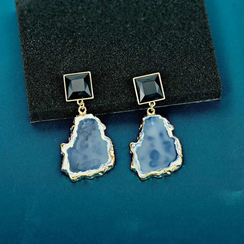 High-quality Square Earrings, Ink Blue Jewelry, Unique Acrylic Earrings - available at Sparq Mart