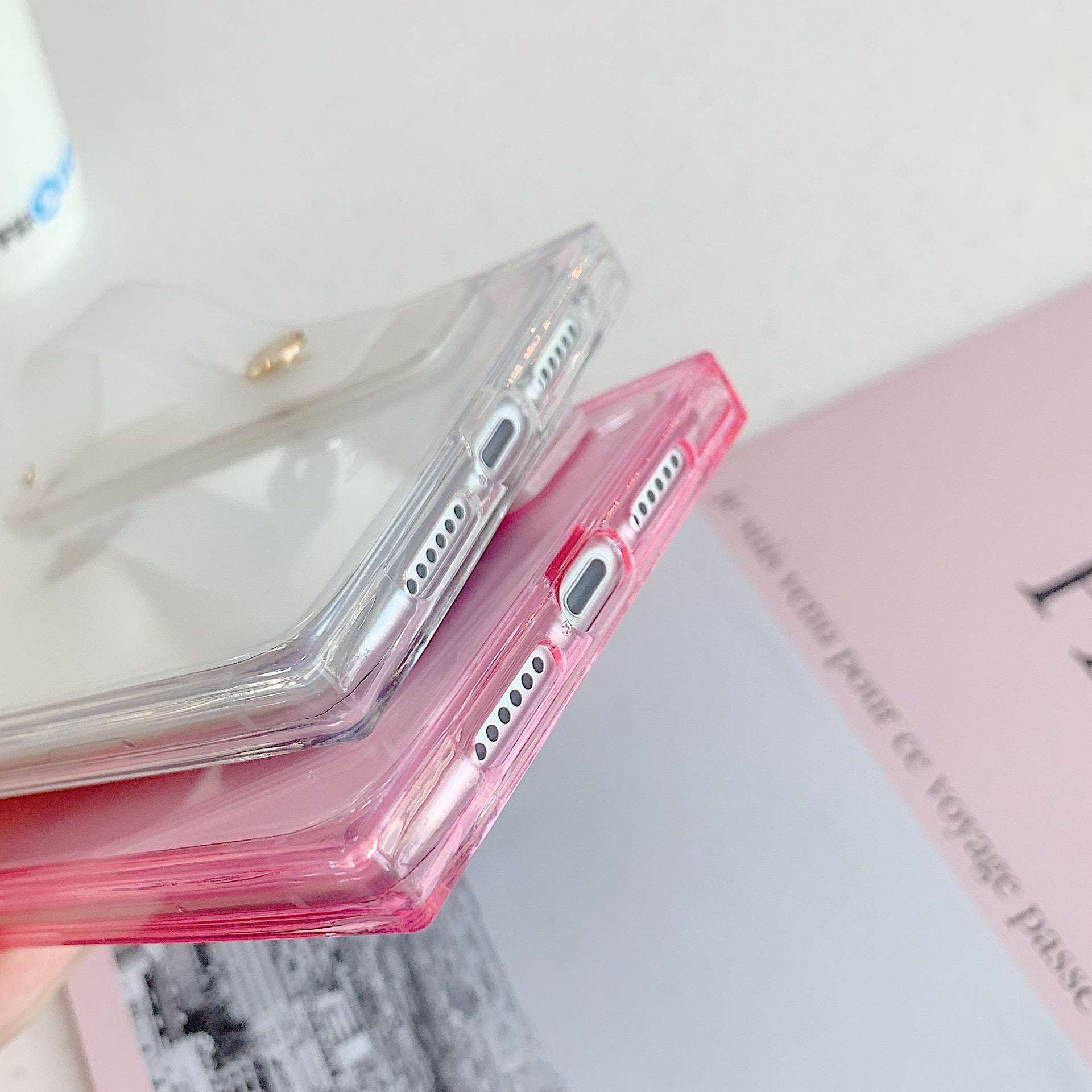 Square phone case, Transparent phone case, Wrist strap case - available at Sparq Mart