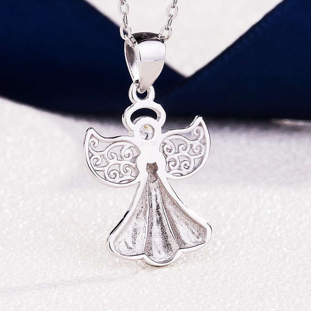 Angel Necklace Pendant, S925 Women Necklace, Sterling Silver Charm - available at Sparq Mart