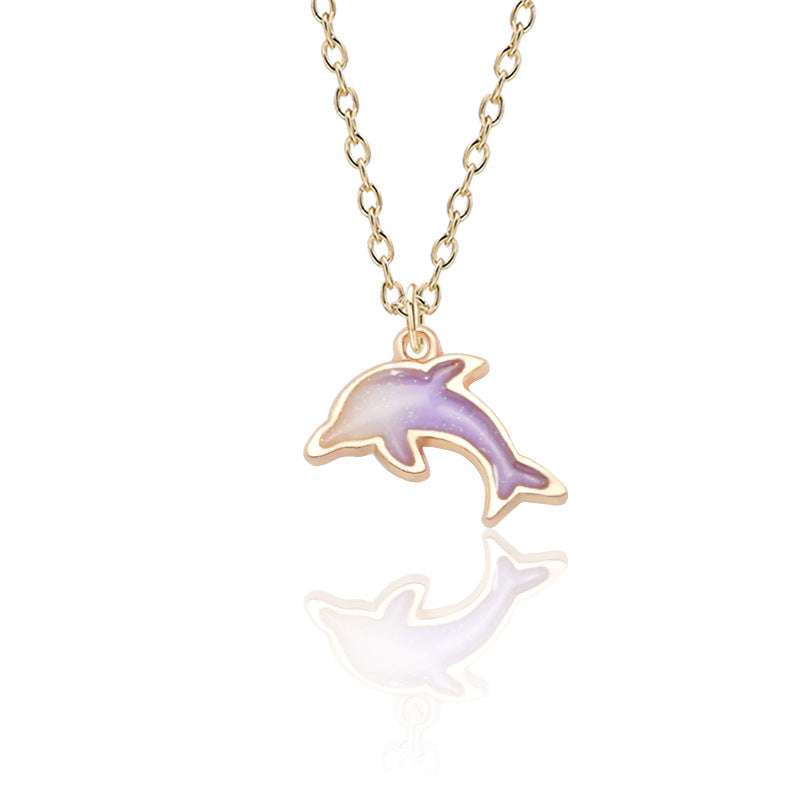 colorful dolphin necklace, stunning dolphin jewelry, wholesale dolphin necklace - available at Sparq Mart