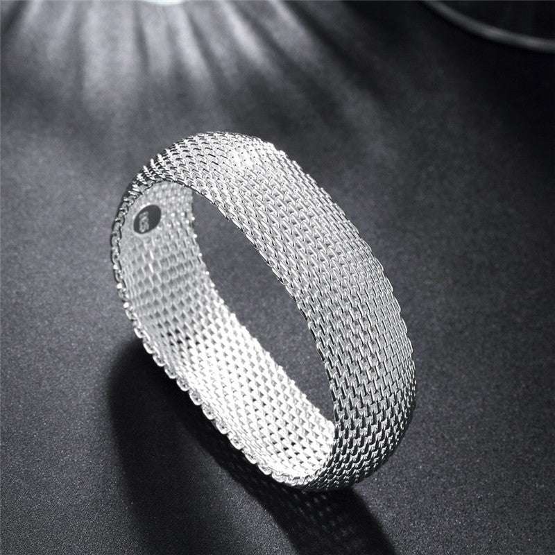 Closed mesh bracelet, Fashionable silver bracelet - available at Sparq Mart