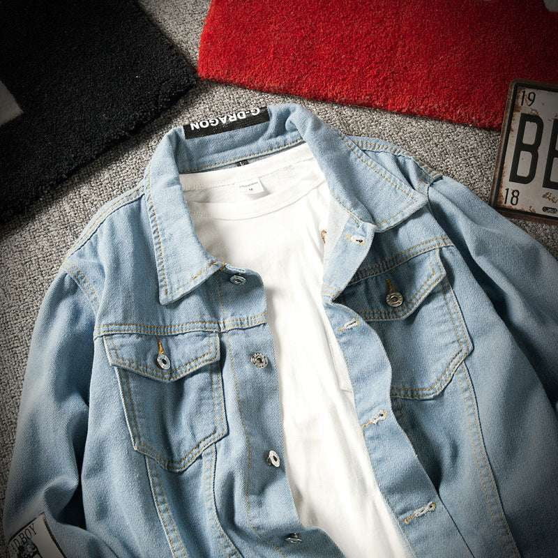 blue jacket men's, casual jacket fashion, stylish denim jacket - available at Sparq Mart