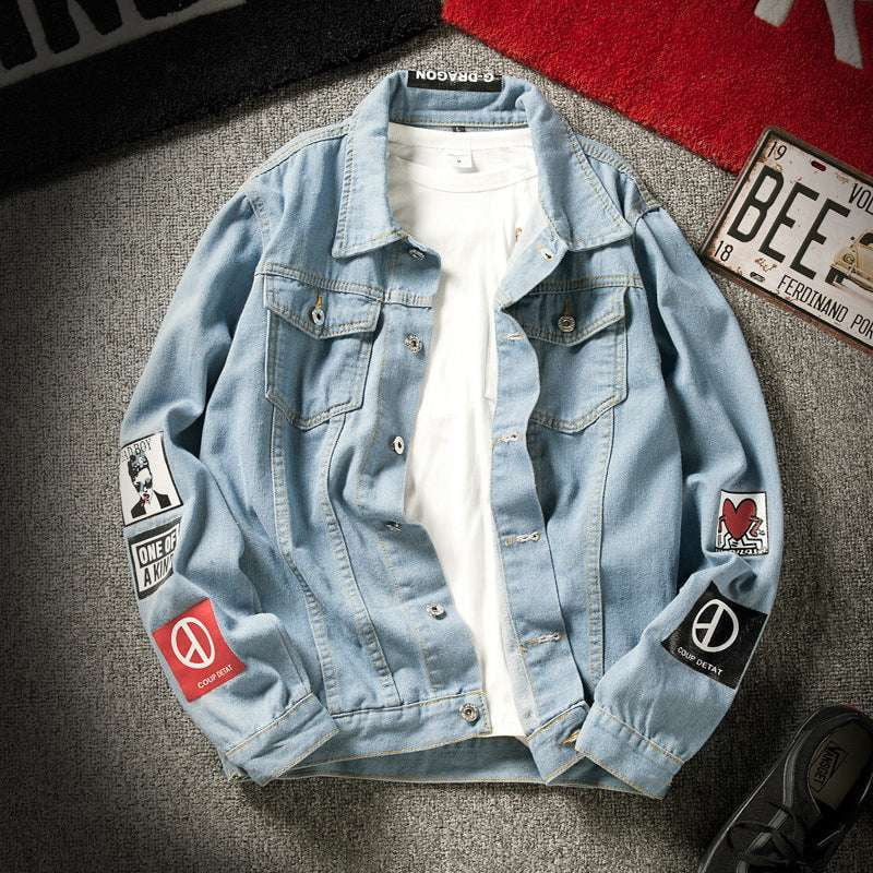 blue jacket men's, casual jacket fashion, stylish denim jacket - available at Sparq Mart