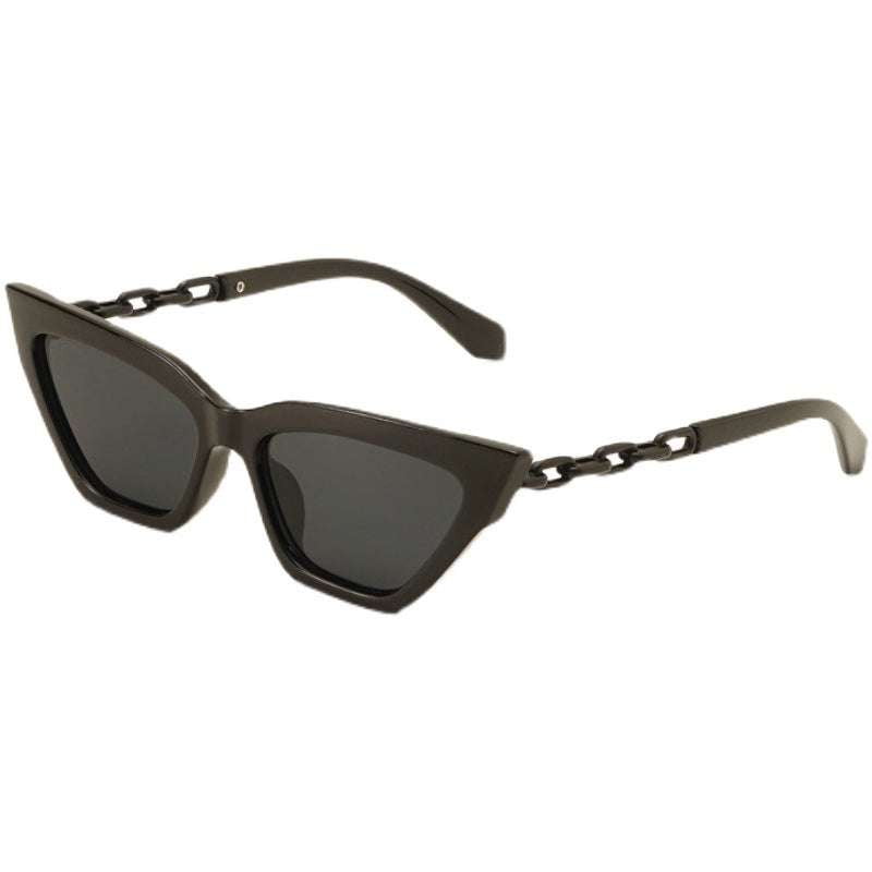 Cat-eye Sunglasses, Decorative Chain Eyewear, Small Face Sunglasses - available at Sparq Mart