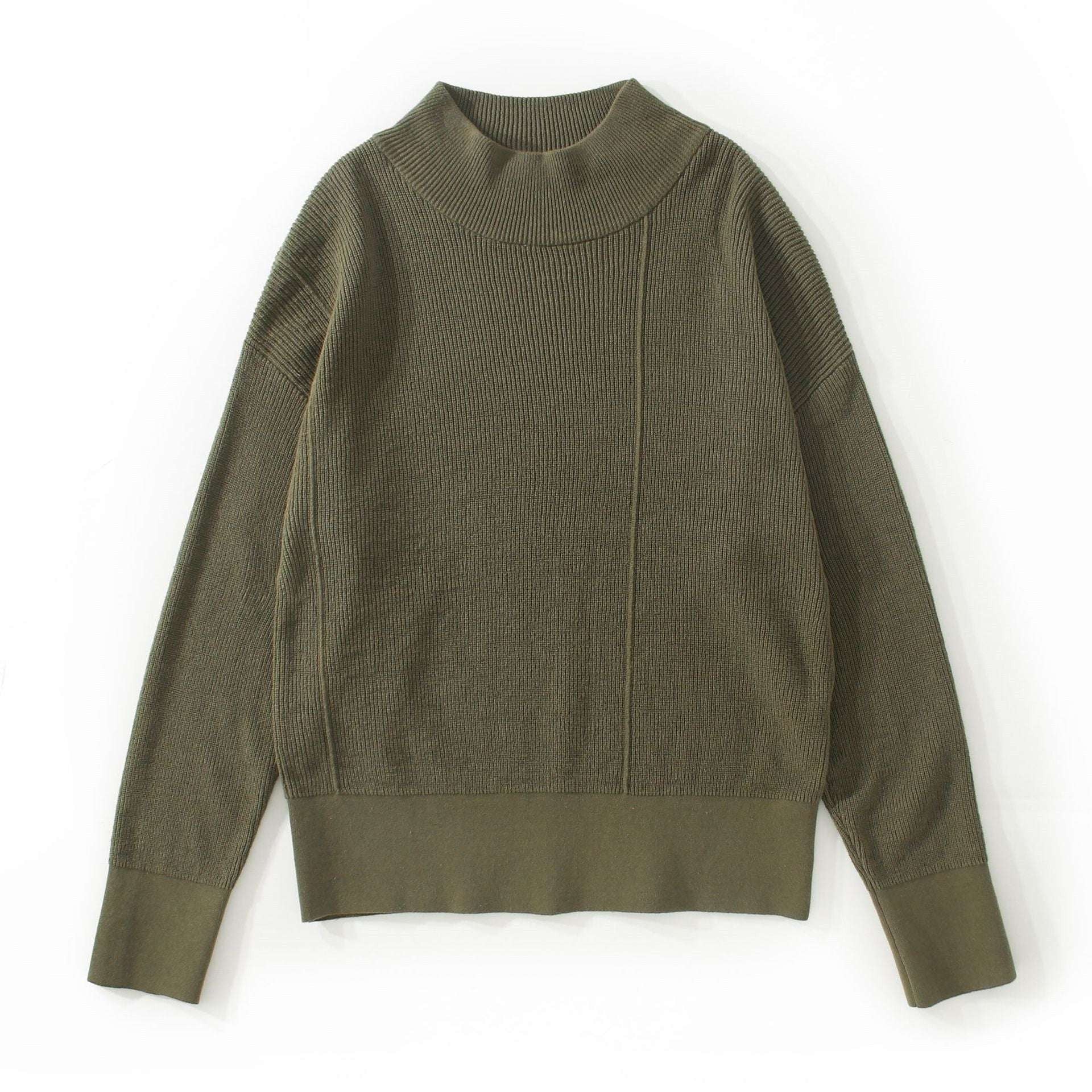 Casual Loose Sweater, Cotton Round Neck Top, Long Sleeve Comfort Fit - available at Sparq Mart