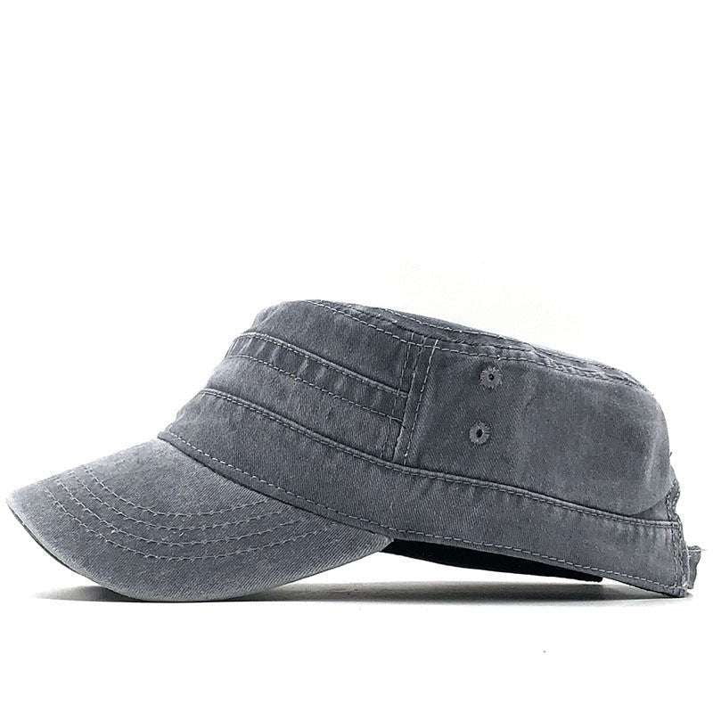 cotton fashion hat, men's military cap, stylish flat cap - available at Sparq Mart