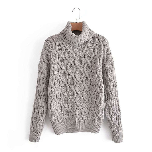 College Style Sweater, High Necked Sweater, Stylish Cozy Sweater - available at Sparq Mart