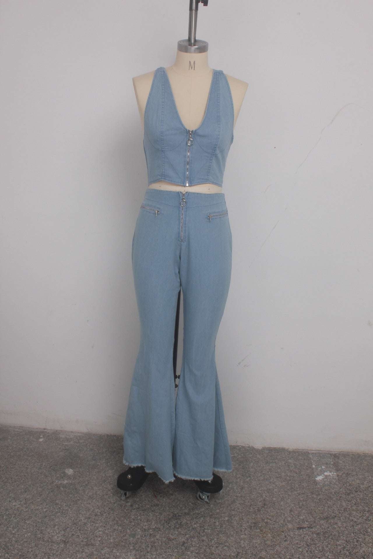 Casual Denim Suit, Frosted Denim Fashion, Women's Denim Outfit - available at Sparq Mart