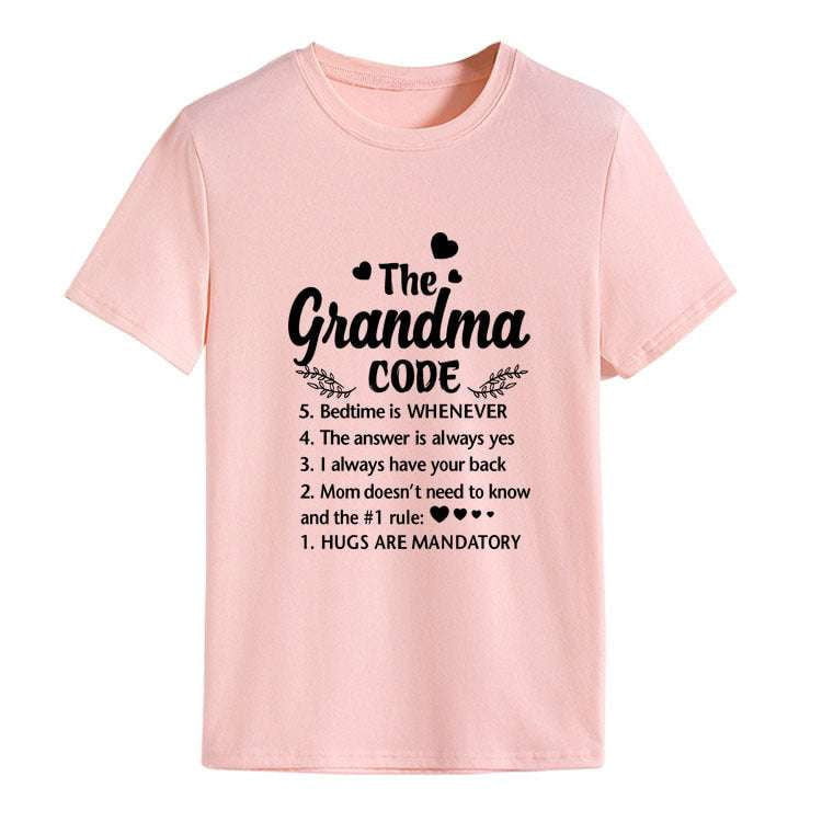 Grandma Code shirts, letter print shirts, round neck shirts - available at Sparq Mart