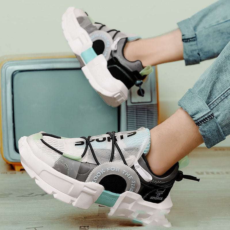 comfortable flat-heel, lace-up casual shoes, stylish grey sneakers - available at Sparq Mart