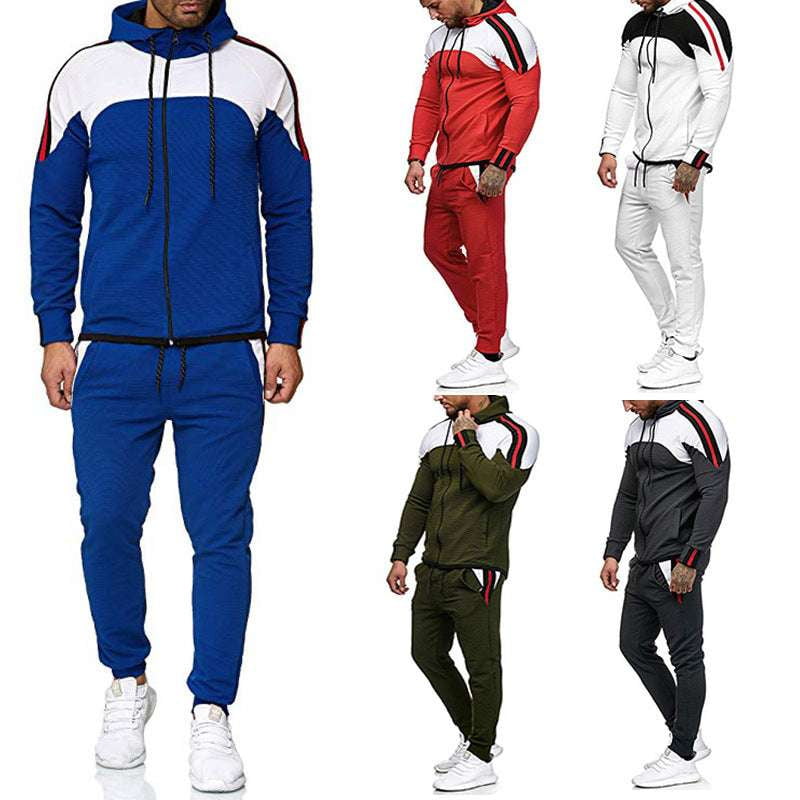 Breathable Workout Gear, Casual Sportswear Set, Men's Cotton Tracksuit - available at Sparq Mart