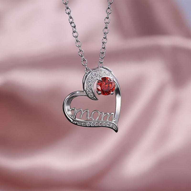 Heart Necklace, Stylish MOM Necklace, Zircon Necklace - available at Sparq Mart