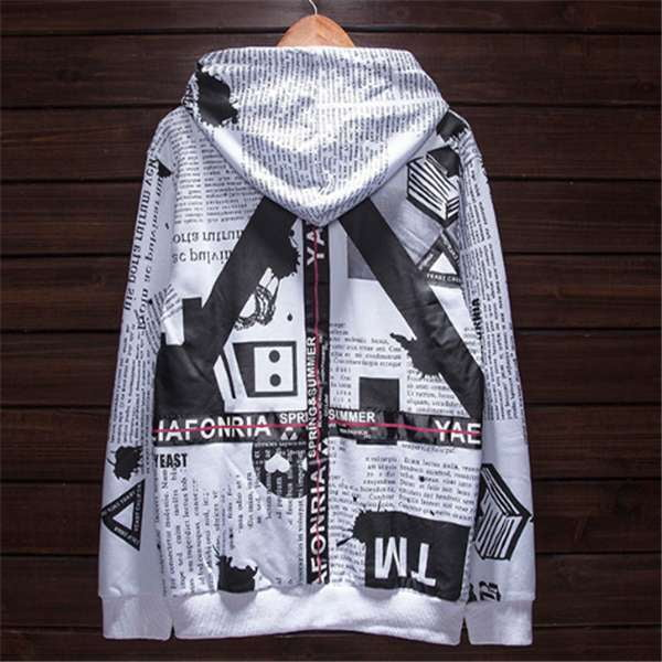 Newspaper Print Sweater, Trendy Print Sweater, Unique Graphic Sweater - available at Sparq Mart