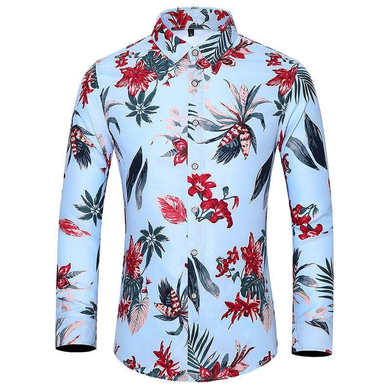 casual men's tops, plus size clothing, printed shirt - available at Sparq Mart