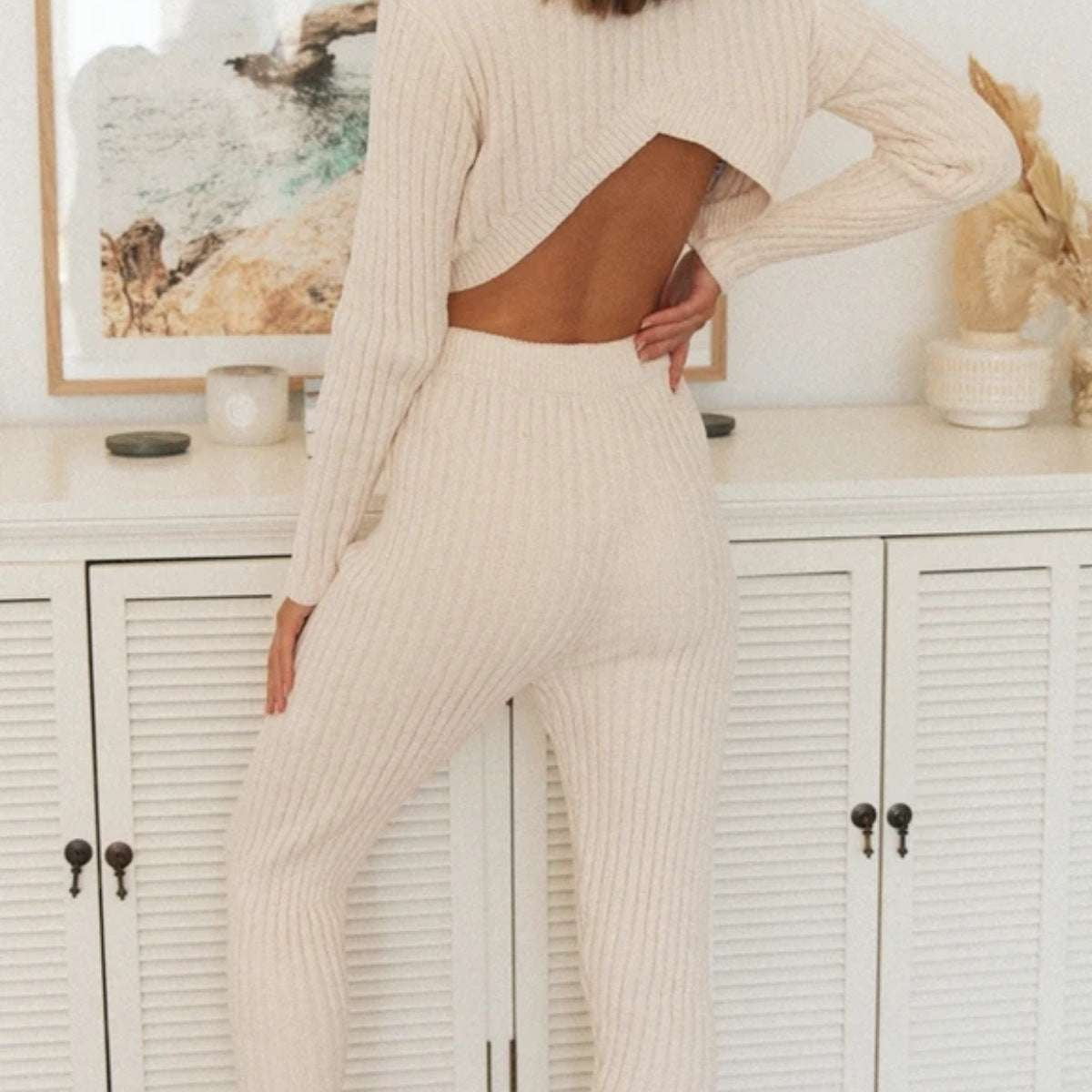 Beige sweater suit, L M S XL sweater suit, Stylish sweater suit - available at Sparq Mart