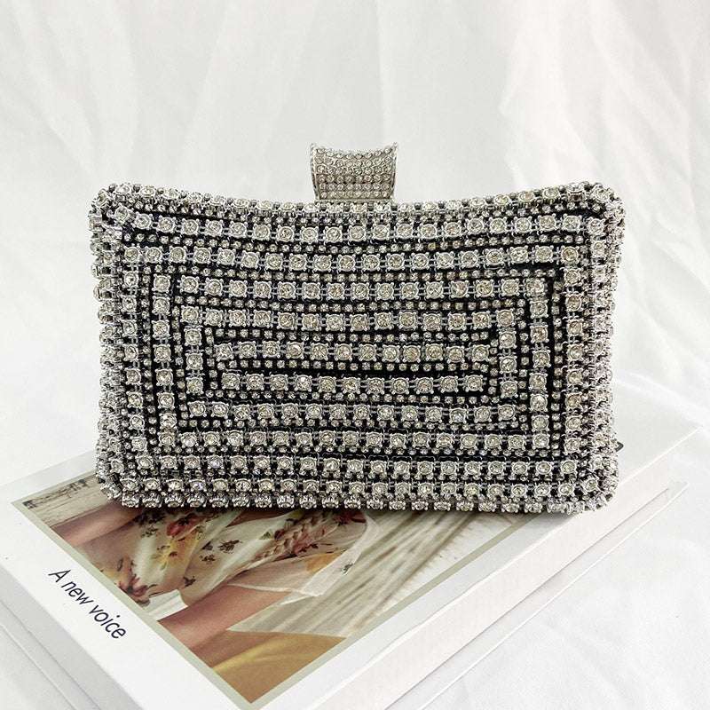 Chain Banquet Bag, Handmade Diamond Bag, Women's Fashion Bag - available at Sparq Mart