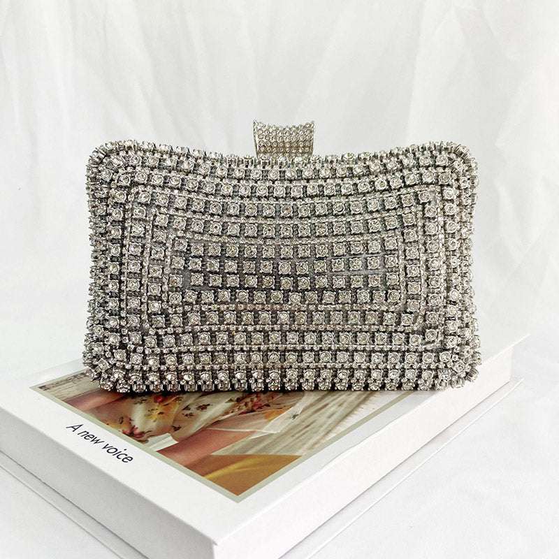 Chain Banquet Bag, Handmade Diamond Bag, Women's Fashion Bag - available at Sparq Mart