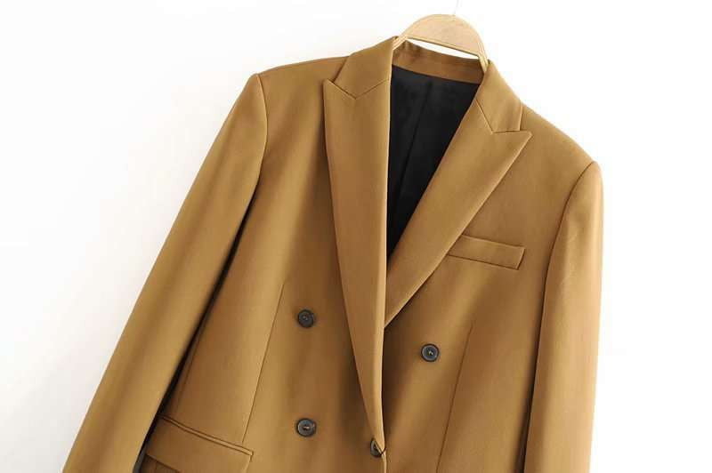 double-breasted jacket, pocketed fashion jacket, yellow jacket womens - available at Sparq Mart