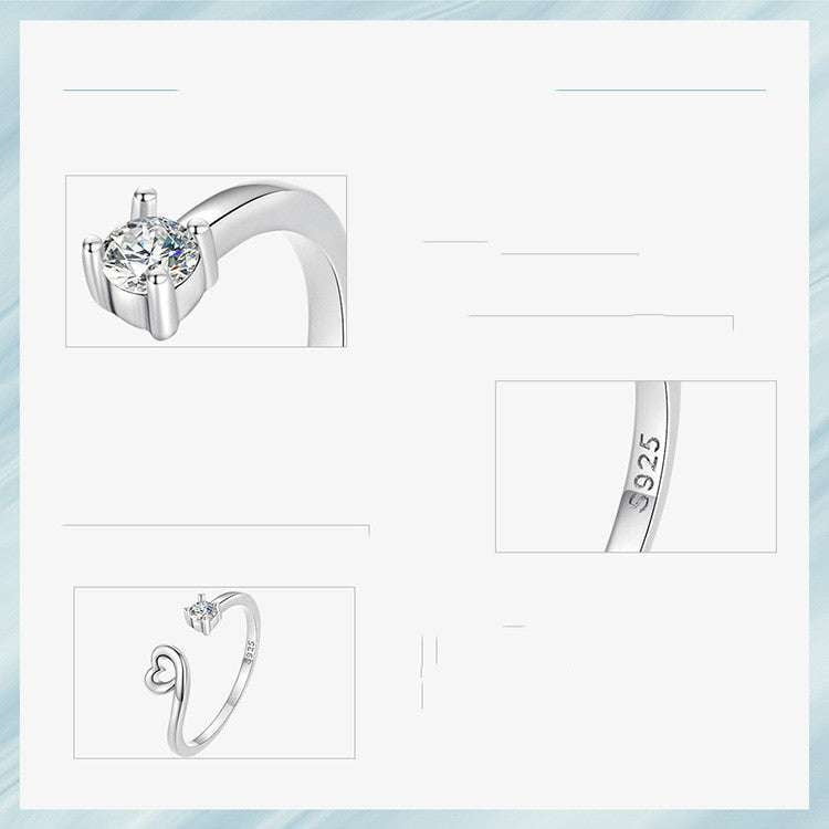 Adjustable Heart Ring, Heart-Shaped Statement Ring, Zircon Fashion Jewelry - available at Sparq Mart