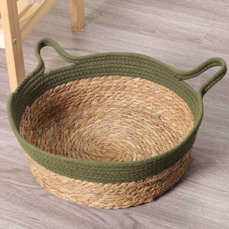 cool cat nest, summer cat bed, woven cat basket - available at Sparq Mart