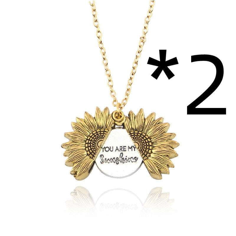 Gold Sunflower Pendant, Rose Gold Necklace, Sunflower Charm Necklace - available at Sparq Mart