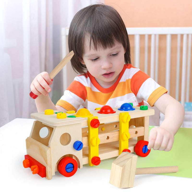 Educational Wooden Toy, Interactive Assembly Toy, Sustainable Kids Car - available at Sparq Mart